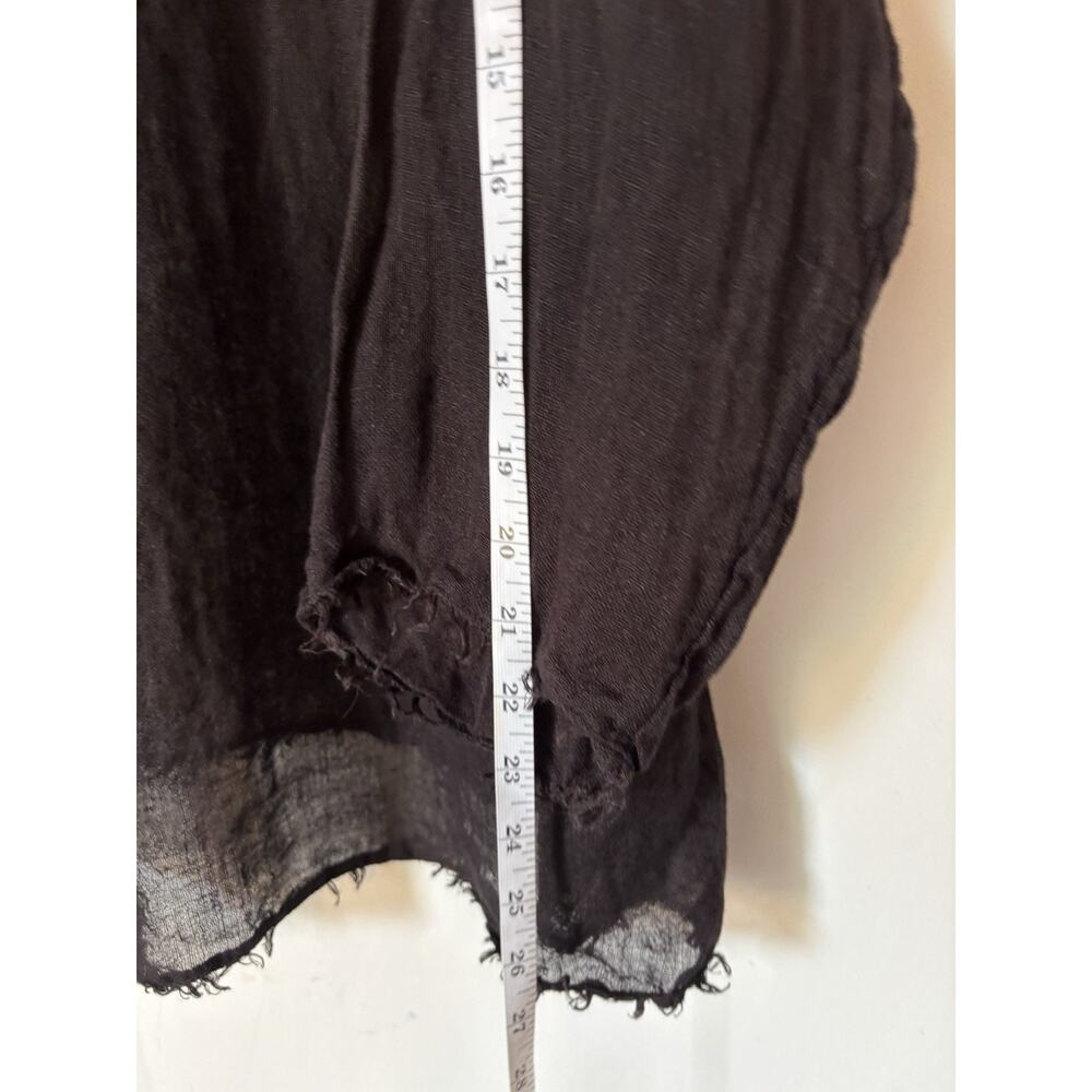 Eileen Fisher Blouse Top Button Up Black Linen Relaxed XXL 2XL 3XL - Picture 10 of 11